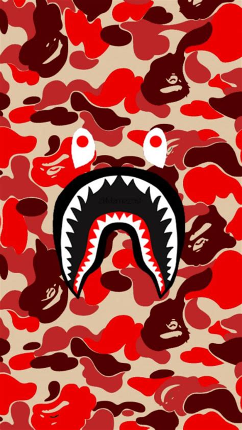 Red bape wallpaper white bape camo background hd wallpapers. Bape shark red wallpaper by Chiefaye - ce - Free on ZEDGE™