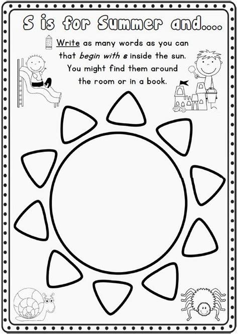Summer Fun Worksheets For First Grade