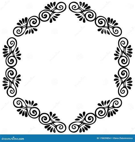 Beautiful Black And White Line Art Frames Abstract Floral Ornament