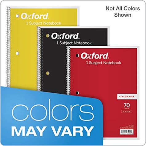 Oxford Spiral Notebook 6 Pack 1 Subject College Ruled Paper 8 X 10 1