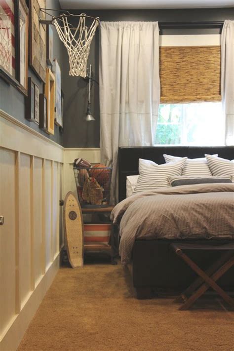 If your apartment is just one room—with no walls to separate the bedroom from the living room—it probably resembles they borrowed some of the bedroom square footage—which starts at the back of the apartment—to establish a larger living room with a small home office near the front windows. 25 Modern Teen Boys' Room With Sport Themes | Home Design ...