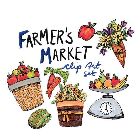 Farmers Market Clip Art Hand Drawn Clip Art Commercial Etsy