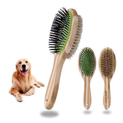 Petacc Natural Bamboo Eco Friendly Pet Grooming Dog And Cat Dual Sided