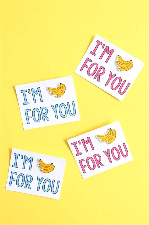 Bananas For You Valentine Printable Diy Banana Pin And We Play Valentines Printables