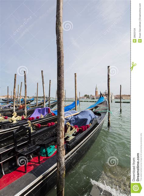 Gondolas San Marco Venice Stock Photo Image Of Campanile 28623134