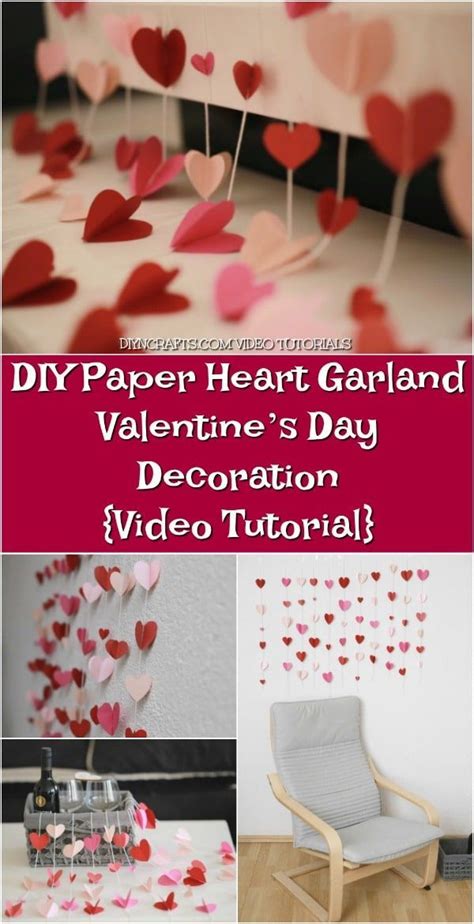 Diy Paper Heart Garland Valentines Day Decoration Video Tutorial