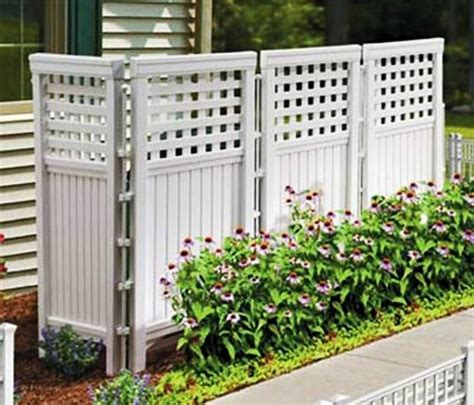 White 4 Panels Outdoor Privacy Screen Fence Steel