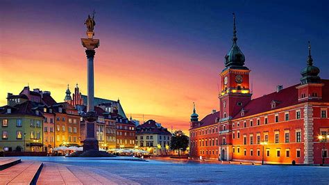 Hd Wallpaper Warsaw Poland Old Town Night Lights Cityscape Europe