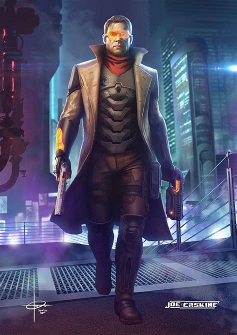 Joe Erskine The Wandering Bounty Hunter Cyberpunk Character