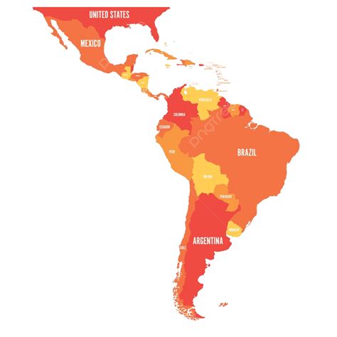 An Orangetoned Vector Illustration Depicting The Map Of Latin America