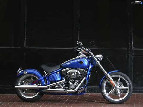 Blue Harley Davidson Softail Rocker C Nice Wallpapers 1920x1440