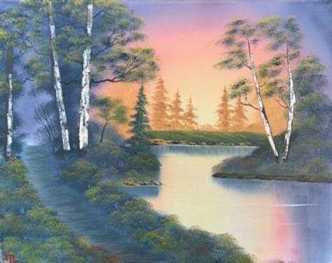 Original Landscape Oil Painting Art Decor 16x20 Canvas Bob Ross Style