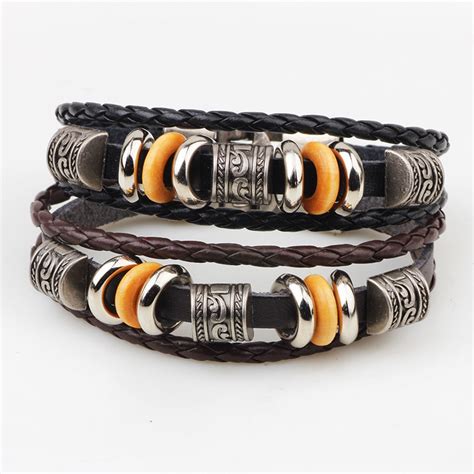 Tiger Totem Colors Leather Rope Hand Woven Bracelets Sex Men Women