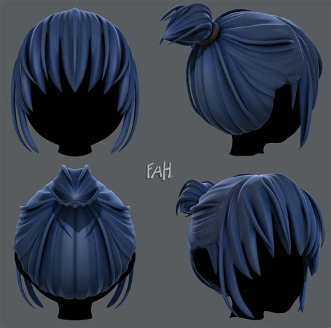 3d Hair Style For Girl V35 3d Model Girl Hair Drawing How To Draw