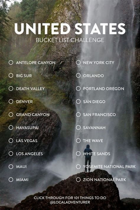 United States Bucket List Challenge Click Through For 101 Places To