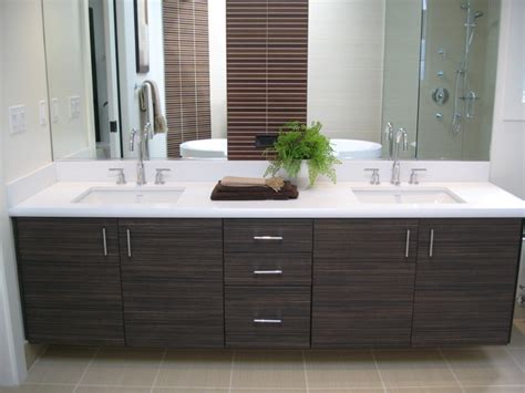 Modern sink vanities commonly feature ceramic, stone, or glass construction, giving sink vanities a sleek, distinctive look that stands out against the wooden, bathroom vanity cabinets they are set against. Foloating Vanities- Textured laminate - Contemporary ...