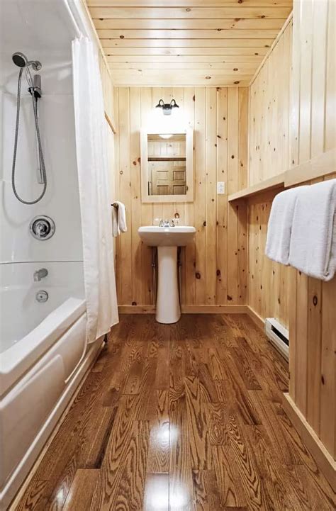 95 Rustic Primary Bathroom Ideas Photos Wood Floor Bathroom Knotty