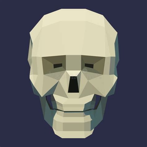 Vector Human Skull Low Poly Illustration For Halloween Stock Vector