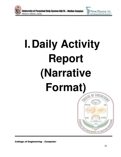 26 Narrative Report Daily Activities Reportnarrative