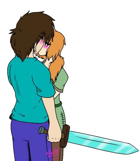 Image Result For Minecraft Steve And Alex Kissing Minecraft Steve