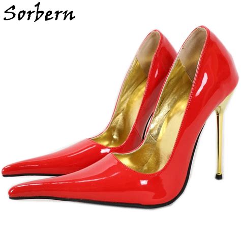 Sorbern Long Pointy Toes Women Pump 12cm High Heels Shoes Ladies Size