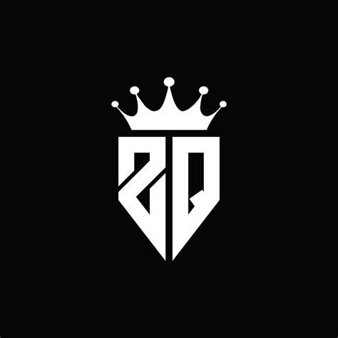Zq Logo Monogram Emblem Style With Crown Shape Design Template 4284092