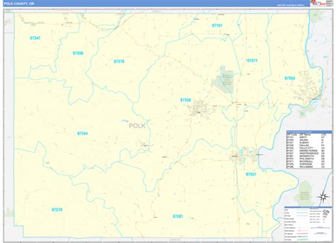 Polk County Or 5 Digit Zip Code Maps Basic