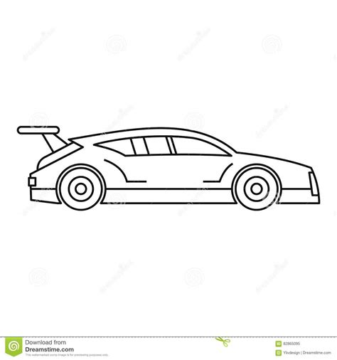 Racing Car Icon Outline Style Stock Vector Illustration Of Road