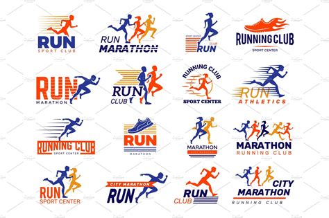 Sport Logo Healthy Running Marathon Graphics Creative Market