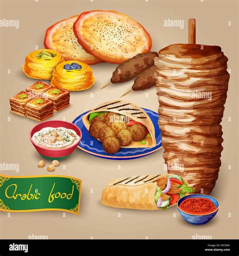 Arabic Food Set Stock Vector Image And Art Alamy