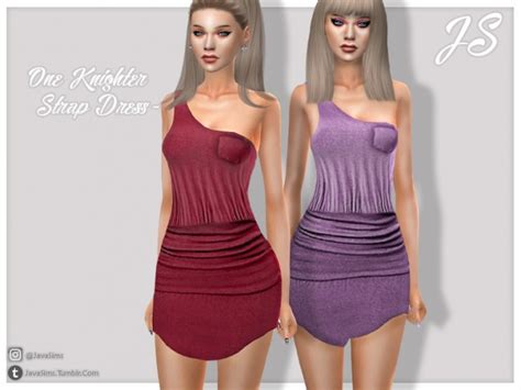 One Knighter Strap Dress By Javasims At Tsr Sims 4 Updates