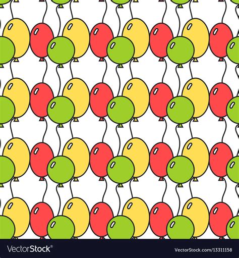 Seamless Pattern With Colored Balloons Festive Vector Image