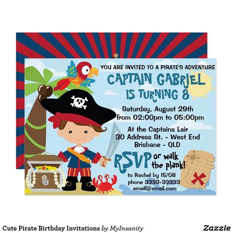 Pirate Party Birthday Invitations Pirate Party