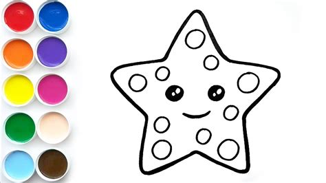 Como Dibujar Y Colorear Una Estrella De Mar Dibujos Faciles Para Niños Learn Colors