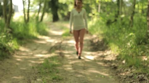 Sexy Woman Walking On A Countryside Road Tracking Shot Stock Footage Video 6475064 Shutterstock