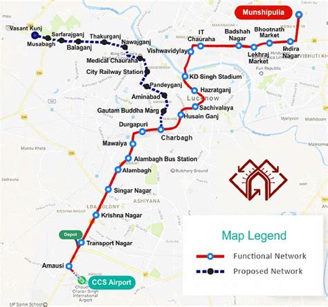 Lucknow Metro Train Route Map Lucknow Metro Rail