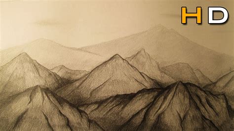 How To Draw A Mountains With Pencil Step By Step Timelapse Youtube