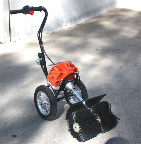 Two Wheel Push 52cc Snow Sweeper Driveway Cleaner Artificial Grass