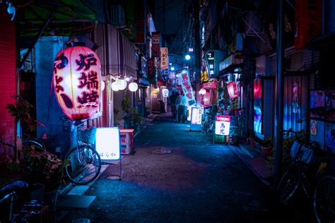 Download Vaporwave Light Japan Street Wallpaper