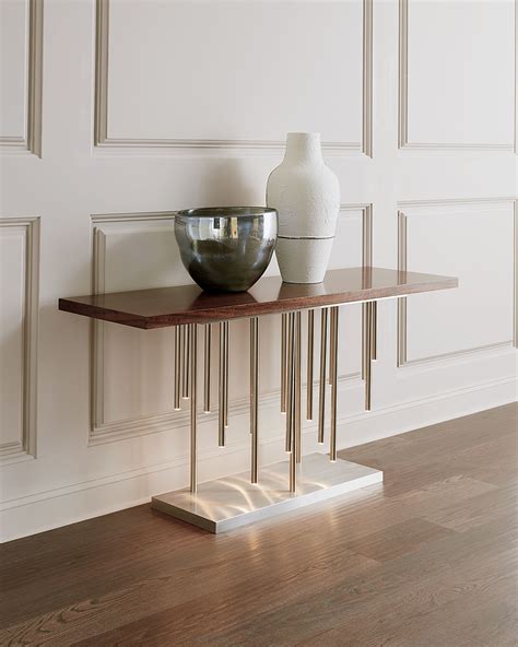 John-Richard Collection Illuminated Console in Stainless Steel