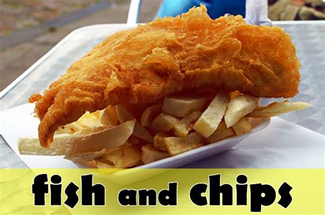 British Culture Fish And Chips Funky English