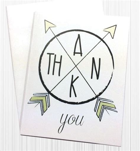 Crossing Arrows Hand Drawn Thank You Card How To Draw