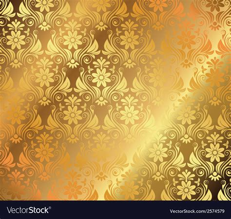 Golden Background With Floral Ornaments Royalty Free Vector
