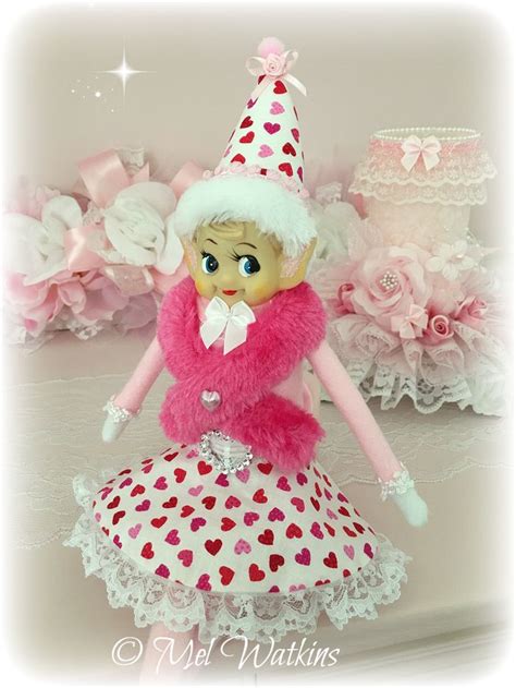 Pink Valentines Day Elf Pink Knee Hugger Vintage Elves © Mel Watkins
