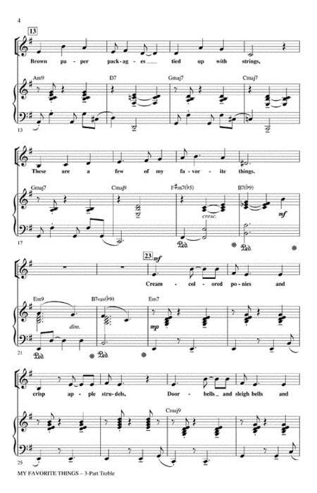 My Favorite Things By Richard Rodgers And Oscar Hammerstein Octavo Sheet Music For Choral