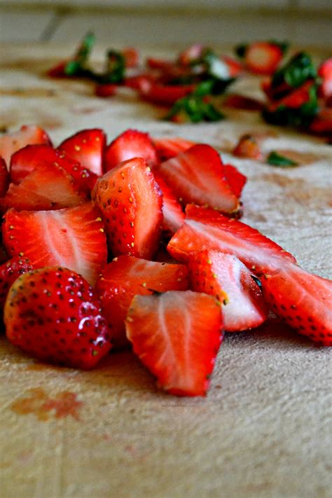 Sliced Strawberries For Making A Strawberry Possetkaluhiskitchen Com