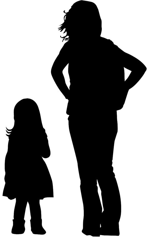 Mother And Daughter Silhouette Free Vector Silhouettes