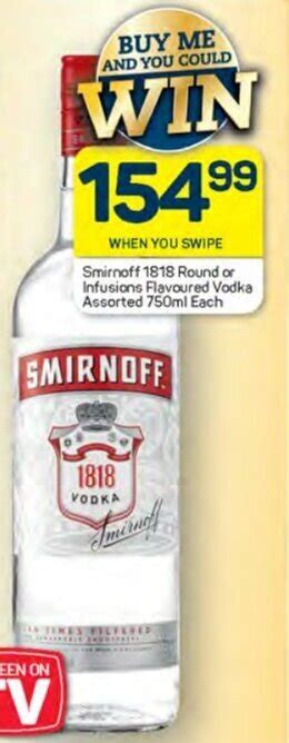 Smirnoff 1818 Round Or Infusions Flavoured Vodka Assorted 750ml Each