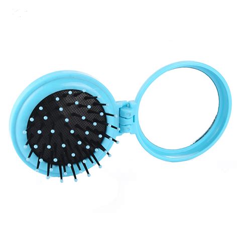 gecheer pocket folding hair brush with portable mirror mini travel essentials scalp massage hair