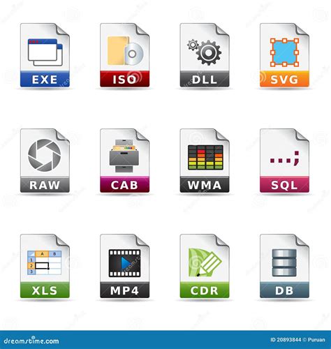 Web Icons File Types 3 Stock Vector Illustration Of Paintings 20893844